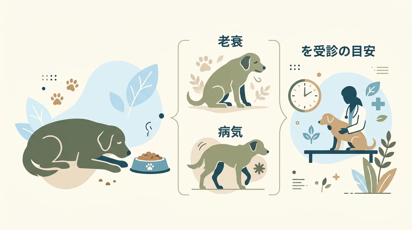 老犬が食欲不振で元気もない時、まず押さえたい結論の図解 / 老犬 食欲不振 元気がない