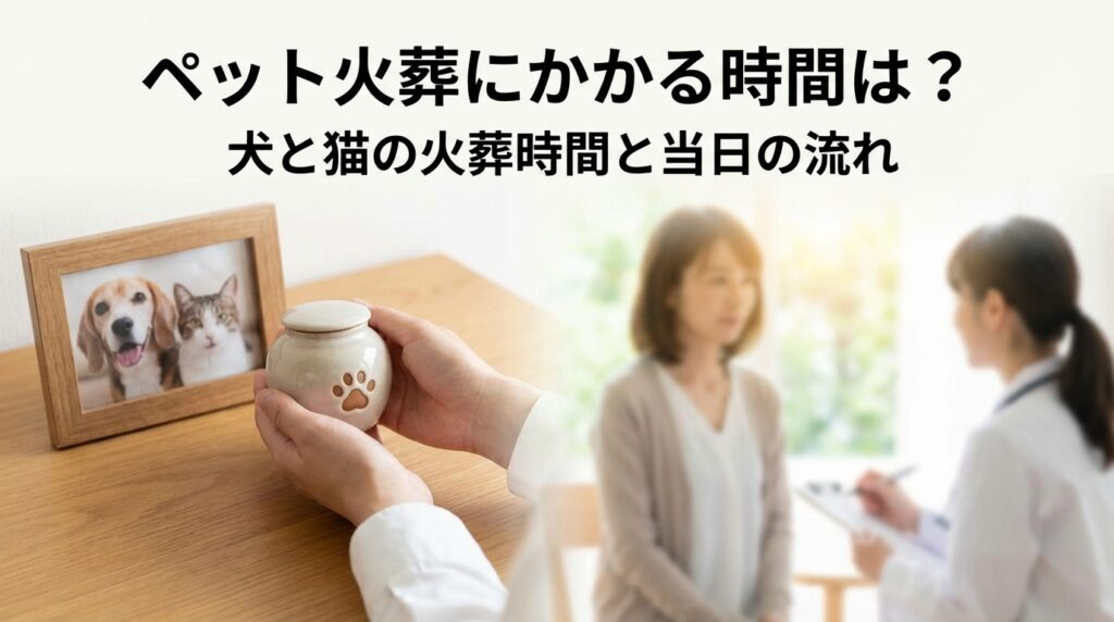 ペット火葬にかかる時間は？犬・猫のサイズ別の所要時間と当日の流れ