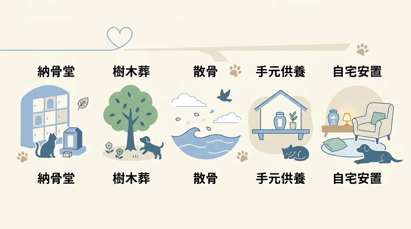 火葬後の供養を決める前に: 全体像と判断の時間軸の図解 / ペット 供養