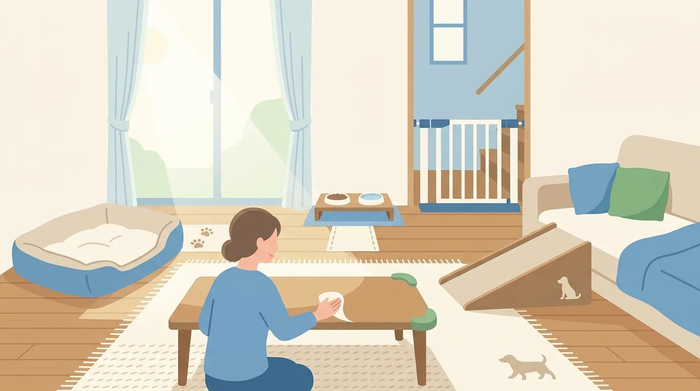 部屋づくり: 動線・寝床・段差の環境整備の図解 — リビングを介護の中心にして家族の目が届く配置に変える /