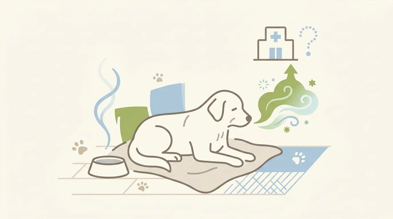 食欲不振と口臭が同時に出たら、まず「匂いの種類」を確認するの図解 / 老犬 食欲不振 口臭い